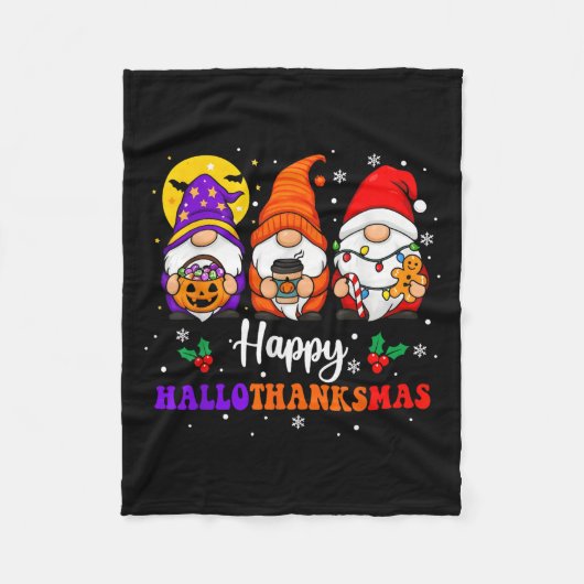 Happy Hanksmas Gnomes Lover Halloween Merry Fleece Deken (Voorkant)