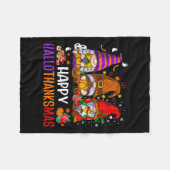 Happy Hanksmas Gnomes Lover Halloween Merry Fleece Deken (Voorkant (Horizontaal))