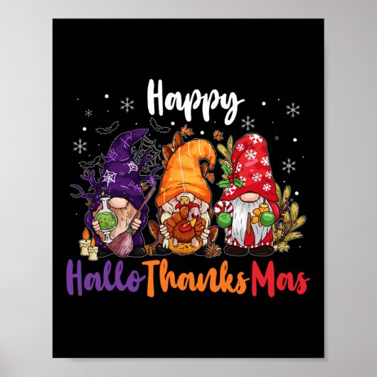 Happy Hanksmas Gnomes Lover Halloween Merry Poster (Voorkant)