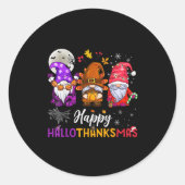 Happy Hanksmas Gnomes Lover Halloween Merry Ronde Sticker (Voorkant)