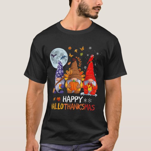 Happy Hanksmas Halloween Gnomes Thanksgiving T-shirt (Voorkant)