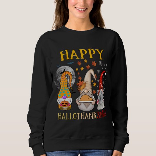 Happy Hanksmas Halloween Kerstmis Thanksgiv Trui (Voorkant)
