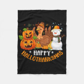 Happy Hanksmas Halloween Thanksgiving Christus Fleece Deken (Voorkant)