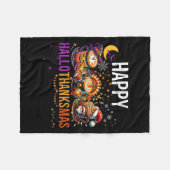 Happy Hanksmas Halloween Thanksgiving Christus Fleece Deken (Voorkant (Horizontaal))