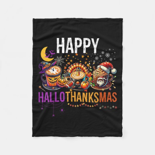 Happy Hanksmas Halloween Thanksgiving Christus Fleece Deken (Voorkant)