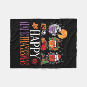 Happy Hanksmas Halloween Thanksgiving Christus Fleece Deken (Voorkant (Horizontaal))