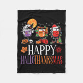 Happy Hanksmas Halloween Thanksgiving Christus Fleece Deken (Voorkant)