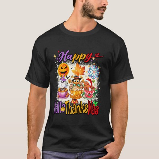 Happy Hanksmas Halloween Thanksgiving Christus T-shirt (Voorkant)