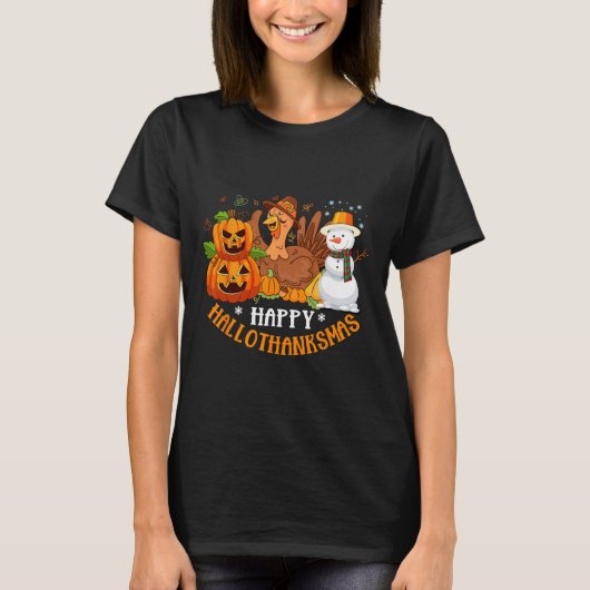 Happy Hanksmas Halloween Thanksgiving Christus T-shirt (Voorkant)