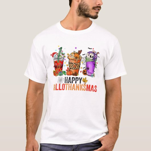 Happy Hanksmas Halloween Thanksgiving Christus T-shirt (Voorkant)