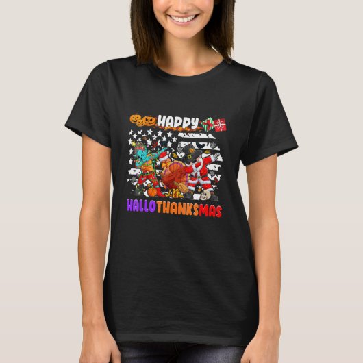 Happy Hanksmas Halloween Thanksgiving Christus T-shirt (Voorkant)