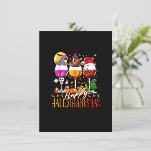 Happy Hanksmas Halloween Thanksgiving Merry Kaart (Staand voorkant)