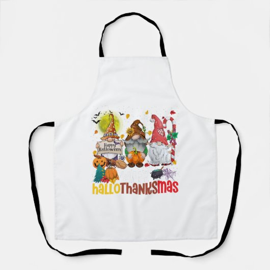 Happy Hanksmas Halloween Thanksgiving Schort (Voorkant)