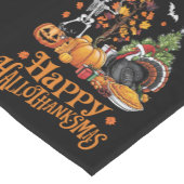 Happy Hanksmas Happy Halloween Thanksgiving Korte Tafelloper (Hoek)