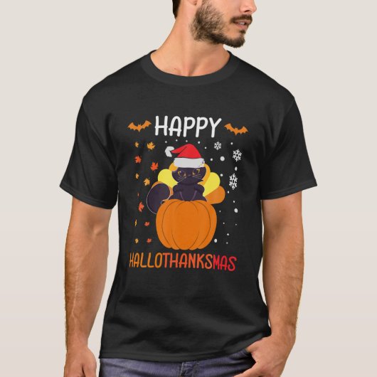 Happy Hanksmas Holiday Domestic Cat Owner Fe T-shirt (Voorkant)