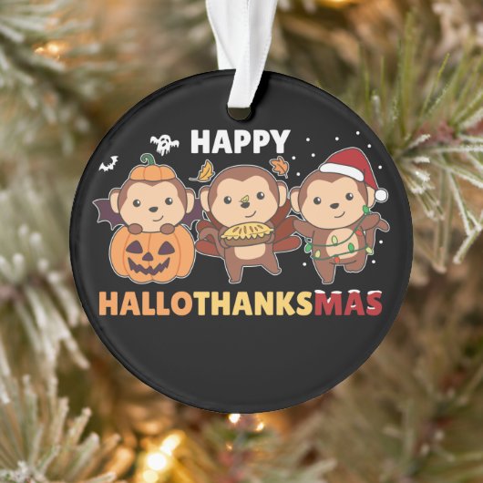 Happy Hanksmas Monkey Kerstapen Orna Ornament (Boom)