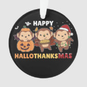 Happy Hanksmas Monkey Kerstapen Orna Ornament (voorkant)