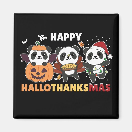 Happy Hanksmas Pandas KerstPanda Magnet (Voorkant)