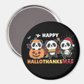 Happy Hanksmas Pandas KerstPanda Magnet (Voorkant / Achterkant)