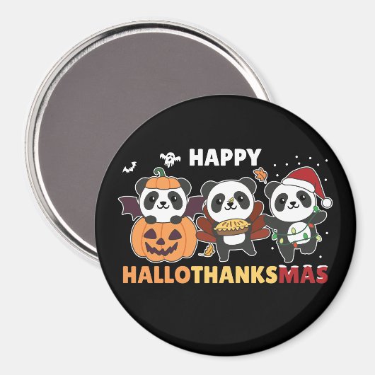 Happy Hanksmas Pandas KerstPanda Magnet (Voorkant / Achterkant)