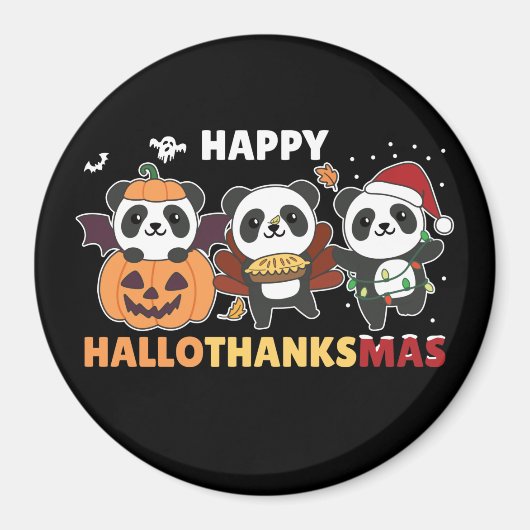 Happy Hanksmas Pandas KerstPanda Magnet (Voorkant)