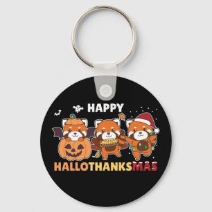 Happy Hanksmas Pandas KerstRed Panda Ke Sleutelhanger