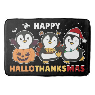 Happy Hanksmas Penguins Kerstmis Penguin Ba Badmat