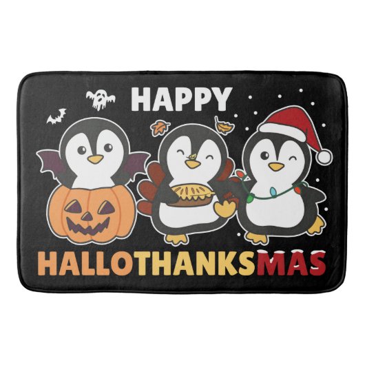 Happy Hanksmas Penguins Kerstmis Penguin Ba Badmat (Voorkant)