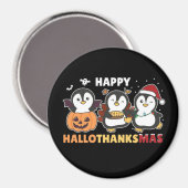 Happy Hanksmas Penguins Kerstpinguin Ma Magneet (Voorkant / Achterkant)