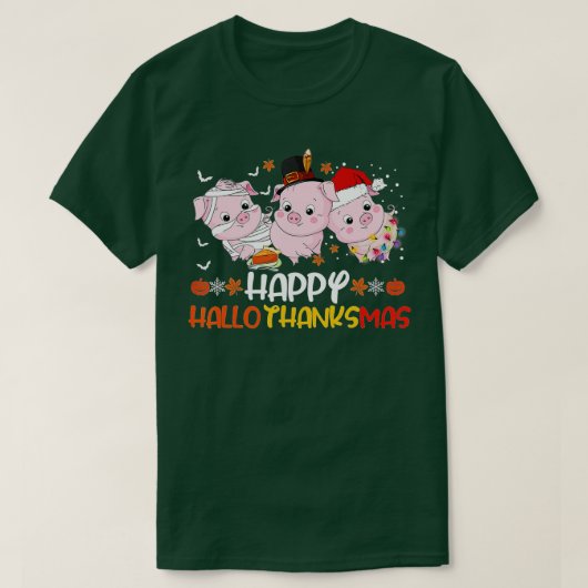 Happy Hanksmas Pig Lovers Thanksgiving Chris T-shirt (Design voorkant)