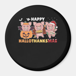 Happy Hanksmas Pigs Kerstmis Magneet