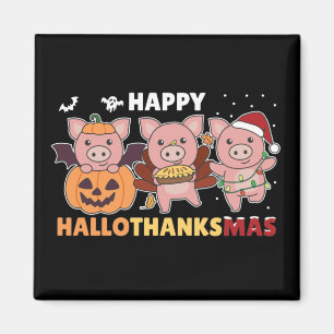 Happy Hanksmas Pigs Kerstmis Magneet