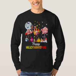 Happy Hanksmas Pink Flamingo Witch Santa Hat T-shirt