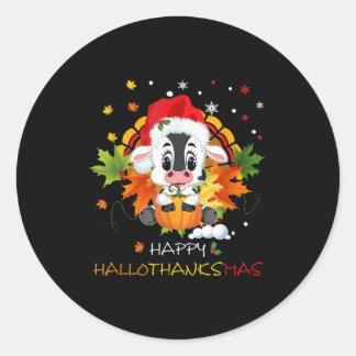 Happy Hanksmas Pumpkin Turkey Cute Koe Ronde Sticker