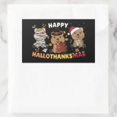 Happy Hanksmas Quokka Kerstfeestdag squa Rechthoekige Sticker (Tas)
