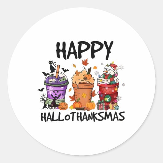 Happy Hanksmas Ronde Sticker (Voorkant)