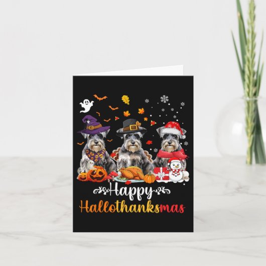 Happy Hanksmas Schnauzer Dog Halloween Kaart (Voorkant)