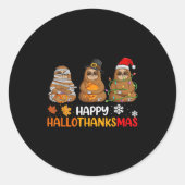Happy Hanksmas Shirt Xmas Thanksgiving Ronde Sticker (Voorkant)