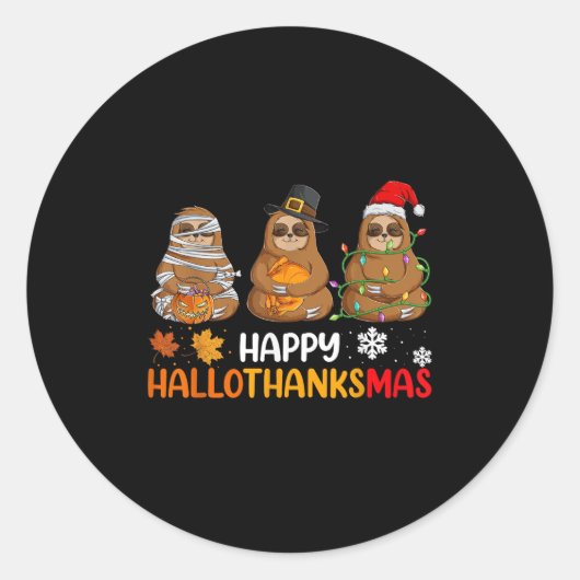 Happy Hanksmas Shirt Xmas Thanksgiving Ronde Sticker (Voorkant)