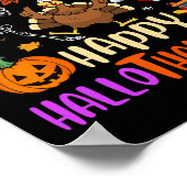 Happy Hanksmas Skeleton Pumpkin Santa Turkije Poster (Hoek)