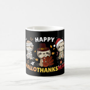 Happy Hanksmas Sloth Kerstfeestdag koffie Koffiemok