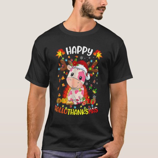 Happy Hanksmas Strawberry Koe Thanksgiving C T-shirt (Voorkant)