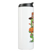 Happy Hanksmas T Rex Halloween Thanksgiving Thermosbeker (Gedraaid links)
