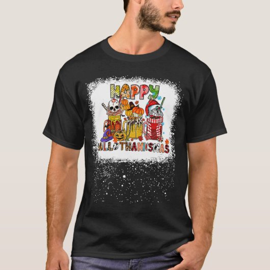 Happy Hanksmas Three Cups Spider Pumpkin San T-shirt (Voorkant)