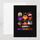 Happy Hanksmas Wine Glasses Halloween Bedankt Kaart (Voorkant / Achterkant)