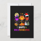 Happy Hanksmas Wine Glasses Halloween Bedankt Kaart (Voorkant)