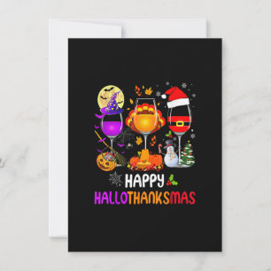 Happy Hanksmas Wine Glasses Halloween Bedankt Kaart