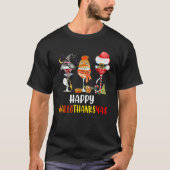 Happy Hanksmas Wine Glasses Witch Santa Hat T-shirt (Voorkant)