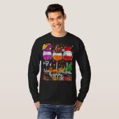 Happy Hanksmas Wine Glasses Witch Santa Hat T-shirt (Voorkant volledig)