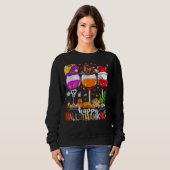 Happy Hanksmas Wine Glasses Witch Santa Hat Trui (Voorkant volledig)
